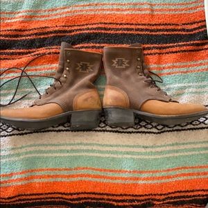 Vintage lace up western boots